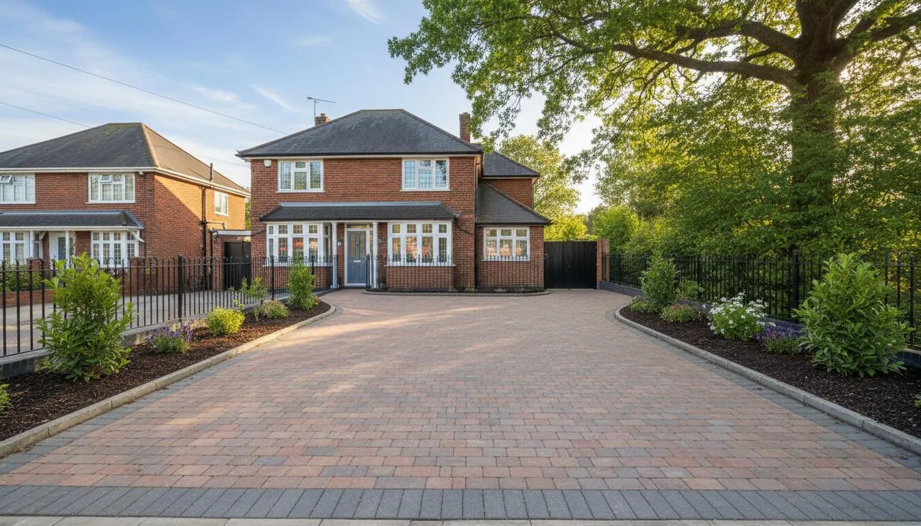 Cleared driveway and garden space