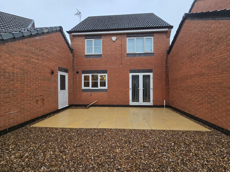 Finished patio where the decking used to be in Derby