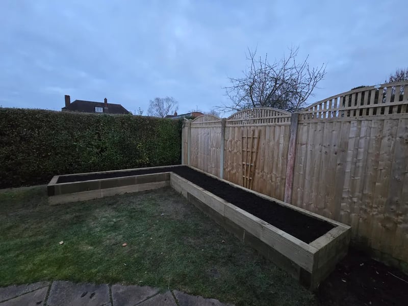 Freshly cut lawn and neat borders in a Derby garden